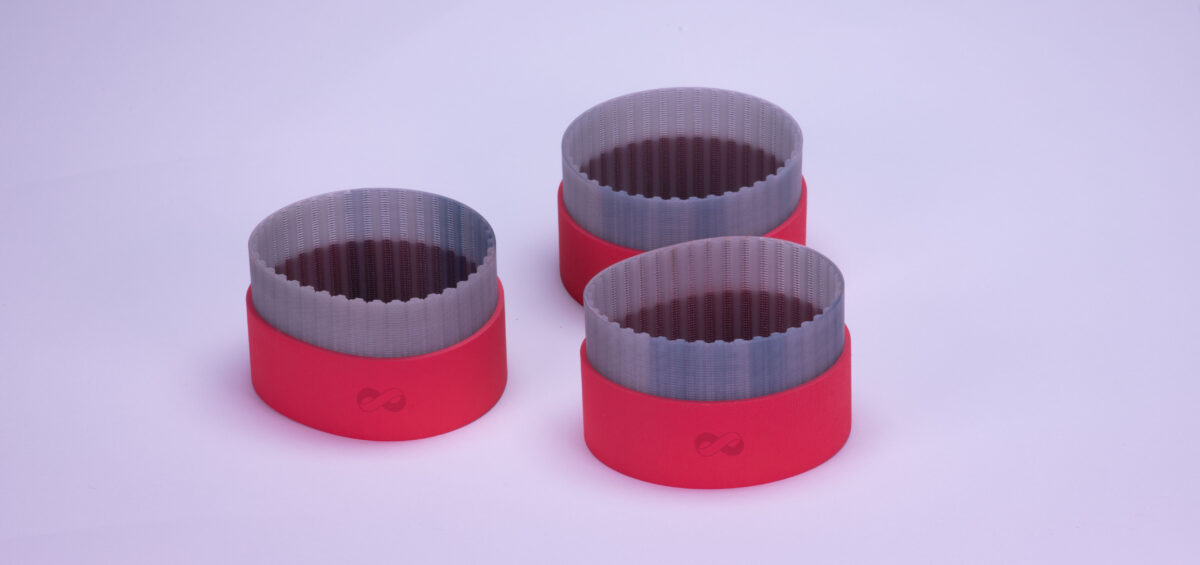 Wire feeder belt T2 5 200 with partial coating NR red 40 ShA