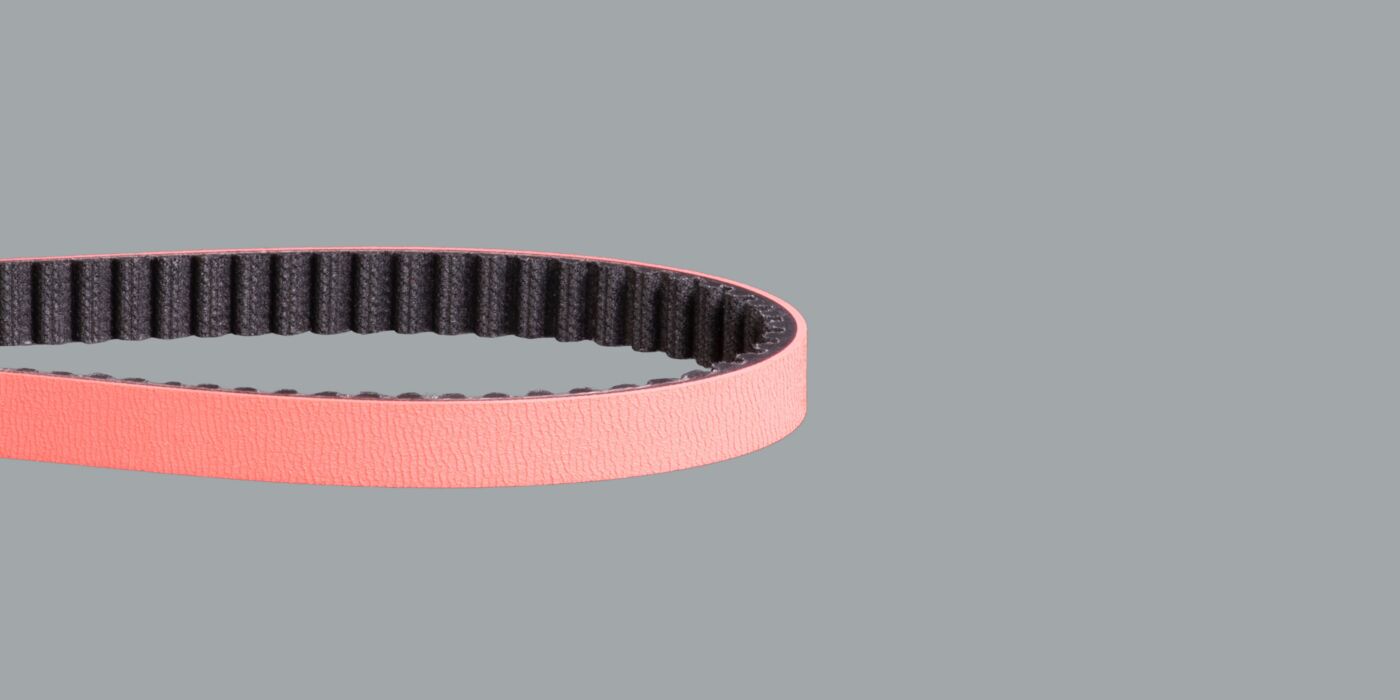 Beschichtung Gummi Kabelzugriemen RPP 5 M mit NK rot 40 ShA